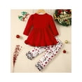 thumbnail image 3 of Bagilaanoe Toddler Girls Long Sleeve A-Line Tops & Santa Print Pants, 2-Piece Set, Sizes 118-24 Months, 3 of 9