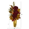 thumbnail image 2 of Nearly Natural 30in. Peony, Pear and Magnolia Leaf Artificial Arrangement in Gold Vase, Beauty, 2 of 2