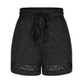 thumbnail image 3 of Hvot&aat Women Trendy Summer Lace Sweat Shorts Elastic Waist Drawstring Lounge Shorts Yoga Athletic Short Pants, 3 of 5