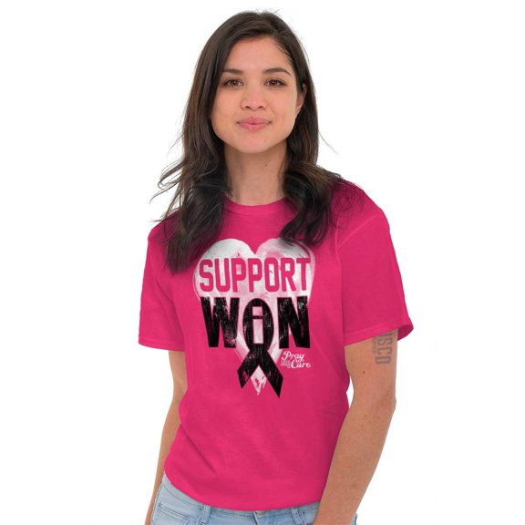Support I Won Breast Cancer Awareness Women's Plus Size Graphic Tee Brisco Brands 3X