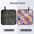 thumbnail image 2 of Hippy Peace Sign Hippie Patchwork Foldable Seat Cushion for Bleachers, Stadium Seats, Camping & Outdoor Events, Portable Lightweight Pad with Carabiner, 2 of 6