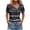 Black, variant on Crgrtght Women Button Wrap Asymmetric V Neck Short Sleeve Striped Casual Fashion Vacation Beach Slim Tops Blouse, Blue XXL