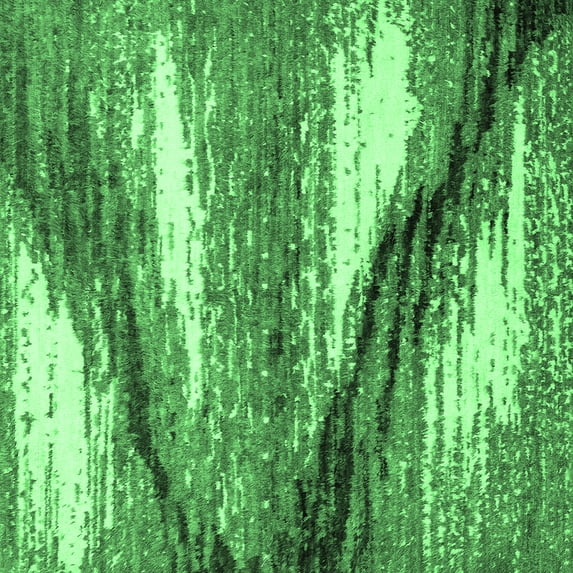 Ahgly Company Indoor Square Abstract Emerald Green Modern Area Rugs, 7' Square