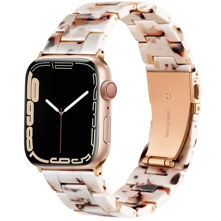 Funbiz Compatible with Apple Watch Band 40mm 38mm 41mm, Lightweight Resin Strap Bracelet with Stainless Steel Buckle Replacement for iWatch Series SE Series 9 8 7 Ultra 6 5 4 3 2 1 for Women Men