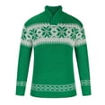 thumbnail image 4 of BONIXOOM Fall Sweaters Modern Fit Sweater Pullover Christmas Crew Neck Sweater Men Green 3XL(US:14), 4 of 8