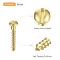 thumbnail image 4 of Uxcell Wood Screws M4 x 30mm Slotted Round Head Brass Self-Tapping Screw WoodWorking Screw 40 Pack, 4 of 6