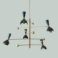thumbnail image 2 of Stilnovo Style 5 Arms Counterbalance Chandelier – Italian Style Sputnik Chandelier, Handcrafted Brass Ceiling Light Fixture, 2 of 4