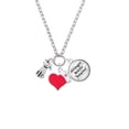 thumbnail image 2 of Delight Jewelry Silvertone 2-D Dog - Red Heart Nurse Strong Zoe Necklace, 2 of 4