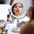 thumbnail image 2 of OVENTE 8" Lighted Tabletop Makeup Mirror with 1X/10X Magnification, Double Sided Vanity Mirror, 360&Acirc;&deg; Swivel Design, 3-Tone Smart Touch Glow LED Li, 2 of 8