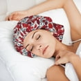 thumbnail image 6 of Kdxio Red Hawthorn Pattern Satin Bonnet Silk Bonnet Hair Bonnet for Sleeping Hair Bonnets for Women Curly Natural Hair, 6 of 6