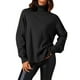 thumbnail image 2 of Suéter de cuello alto para mujer INSPIRE CHIC, parte superior para un guardarropa de invierno elegante, L negro, 2 of 6