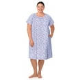 thumbnail image 3 of Aria 100% Cotton Raglan Sleeve Round Neck Sleepwear Gown, Sizes XS-5X, 3 of 8