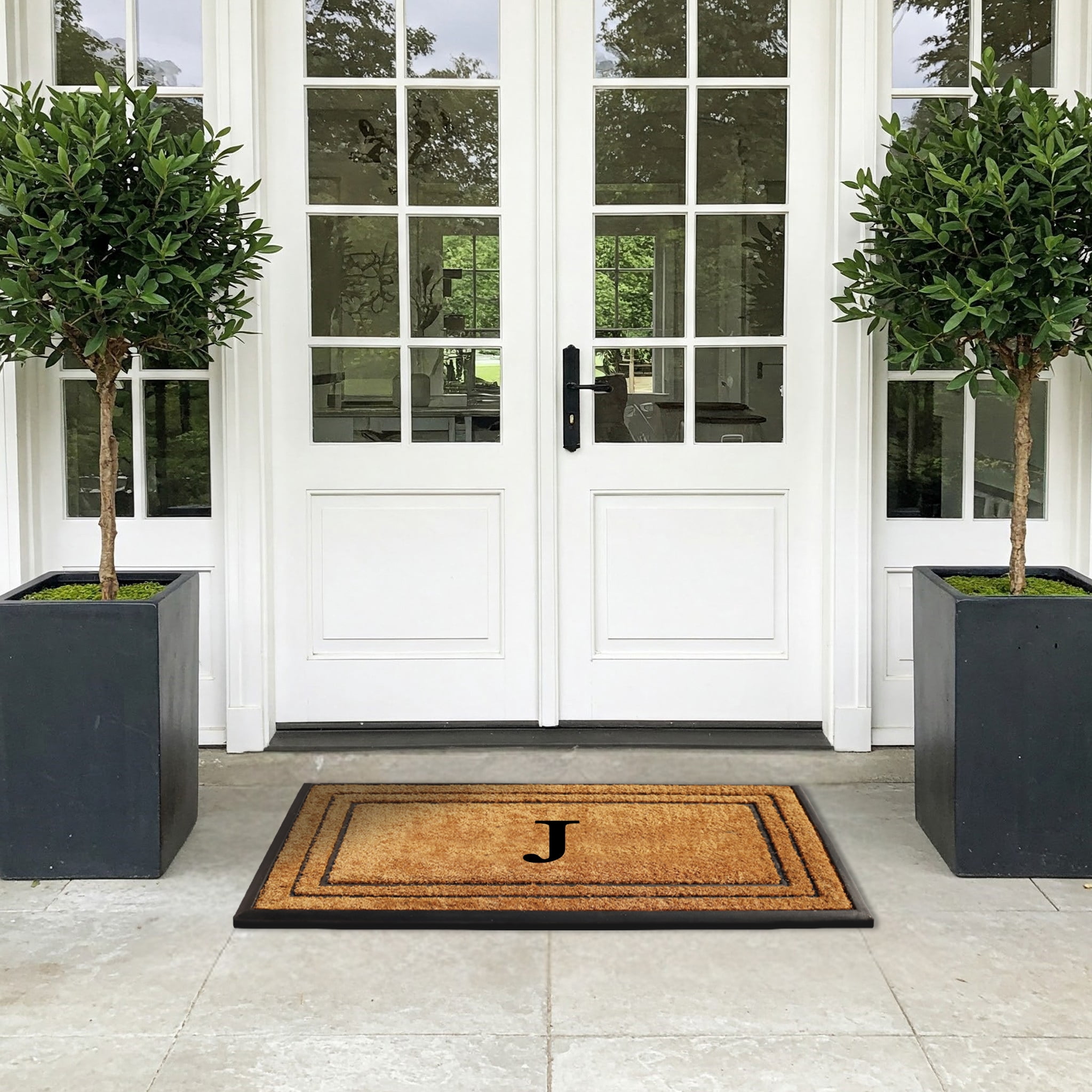 A1 Home Collections Natural Coir & Rubber Door Mat, Long-Lasting Entrance Doormats for Front Door, Thick & Non-Slip Durable Outdoor Entry Mat 25" x 57"
