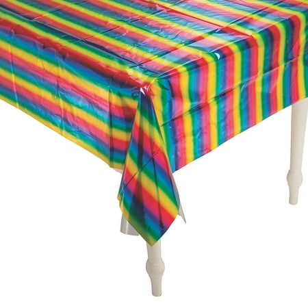 

Rainbow Metallic Table Cover - Party Supplies - 1 Piece