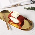 thumbnail image 5 of 2 st guld ovala bricka - rostfritt stål kosmetika smycken handduk frukt fat tallrik, 5 of 5