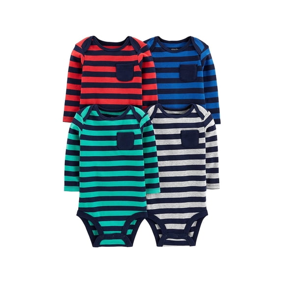 Simple Joys by Carter's Boys' 4-Pack Soft Thermal Long Sleeve Bodysuits