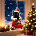thumbnail image 5 of 2026 Christmas Home Party Decoration Christmas Flat Acrylic Ornaments Cute Mini Hanging Pendants Xmas Tree Decorations Car Interior Rearview Mirror Hanging Decor Festive Small Gift For Holiday, 5 of 7