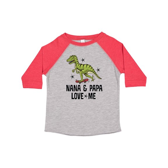 Inktastic Nana and Papa Love Me Dinosaur Grandson Boys Toddler T-Shirt