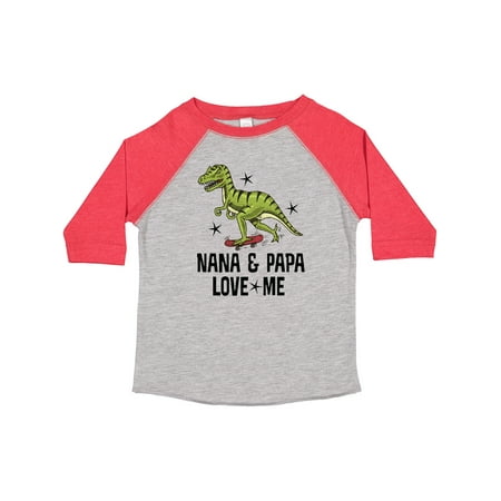 

Inktastic Nana and Papa Love Me Dinosaur Grandson Gift Toddler Boy Girl T-Shirt