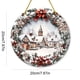 thumbnail image 3 of Ofertas de decoraciones navideñas 2024, letrero de madera circular con paisaje nevado de casa de madera para colgar en la pared, decoración navideña, colgante para puerta al aire libre, 3 of 6