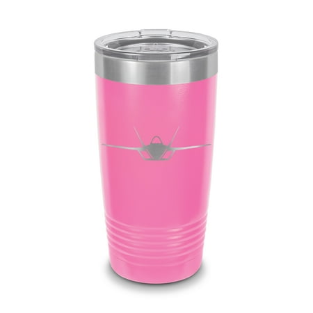 

F-22 Raptor Tumbler 20 oz - Laser Engraved w/ Clear Lid - Polar Camel - Stainless Steel - Vacuum Insulated - Double Walled - Travel Mug - f22 stealth tactical fighter aircraft technology