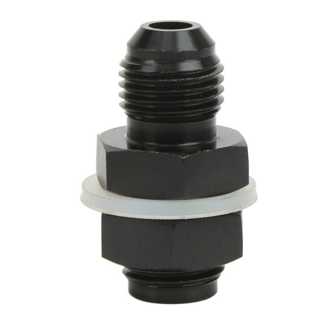 Mgaxyff Fuel Tank Adapter,Fuel Bulkhead Fitting,Fuel Cell Bulkhead Fitting with PTFE Washer Black Anodized 6061‑T6 Aluminum Alloy Connector for Most Fluid