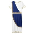 thumbnail image 6 of Eandarui Men's Ancient Greek Costume Robe Short Sleeve Retro Gold Decoration Mr Toga Outfits Blue XL, 6 of 7