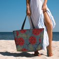 thumbnail image 6 of Pofeuu Ladybug Print Beach Bag,Waterproof Sandproof Beach Tote Bag, Large Capacity Foldable Beach Bags for Women, 6 of 7
