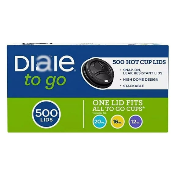 Dixxii'e Perfec Touch Domed Plastic, Hot Cup Lid | 12-20oz | 500 Count, Black