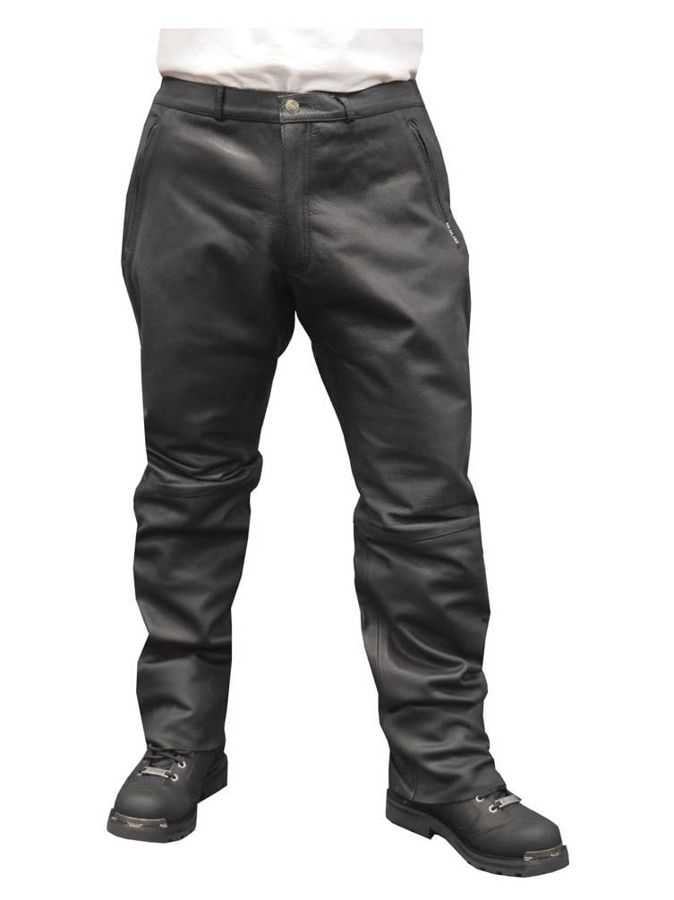 Xelement B7466 The Racer Men’s Black Cowhide Leather Racing Pants with ...