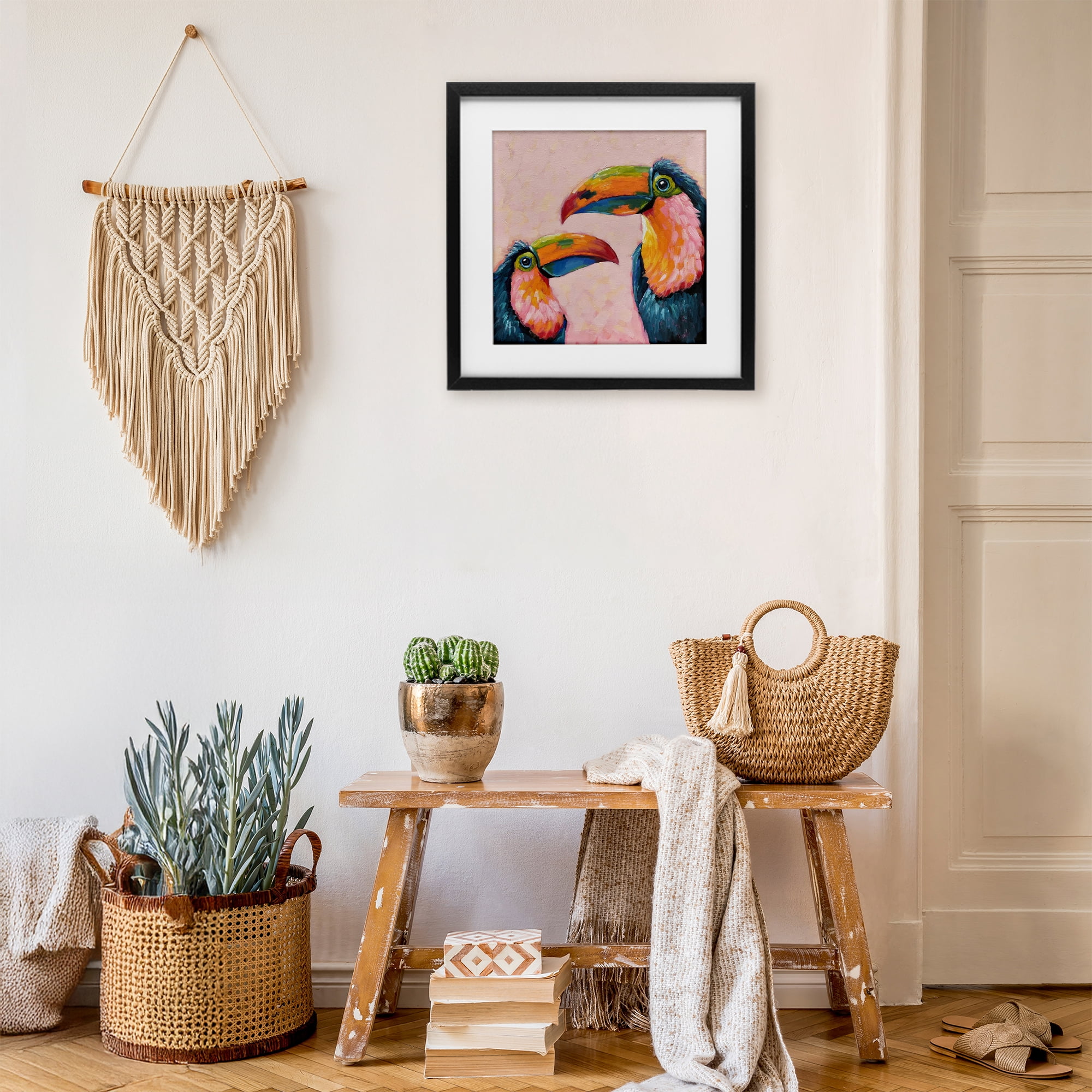 Stupell Industries Tropical Toucan Paradise Black Framed Print Under Glass, design by Lucia Stewart