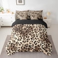 thumbnail image 2 of Manfei Leopard Cheetah Print Bedding Comforter Set 7pcs for Adult, Brown Polkadots Art Queen Bedding Sets, Fashion Wildlife Reversible Queen Sheet Sets, Luxury Bedroom Decor, 2 of 7