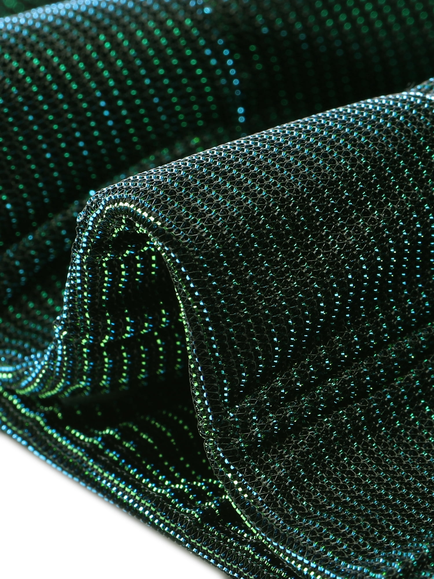 DARING DIVA Plus Size Holographic Long Sleeve Zip Up Mesh Jackets 1X Green