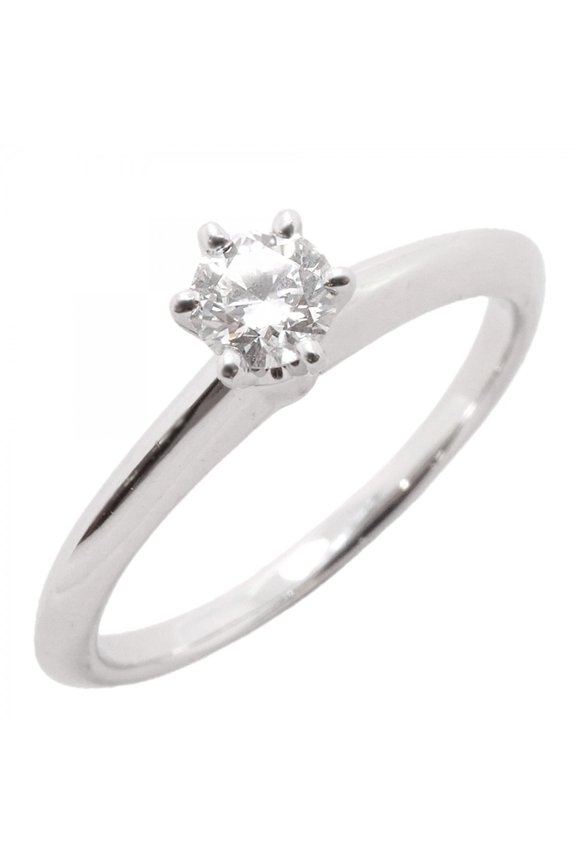 Pre-Owned Tiffany & Co. Solitaire Ring, 1PD (One Diamond), Pt950 Platinum, 0.23ct Diamond, Size...