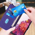 thumbnail image 3 of S20 FE Case Wallet,for Samsung S20 FE Case,[Kickstand][Wrist Strap][Card Holder Slots] TPU Interior Protective PU Leather Folio Flip Cover for Samsung Galaxy S20 FE Case (Purple), 3 of 14