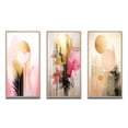 thumbnail image 2 of Designart "Retro Glam Watercolor with Oriental Gold" Modern Geometric Framed Wall Art Set Of 3 - Gold Abstract Frame Canvas Set For Living Room Decor, 2 of 7