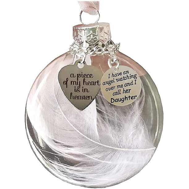 Adornos navideños, bola de plumas de ángel: un pedazo de mi corazón está en el monumento del cielo colgado en el árbol de Navidad, en la ventana, en la puerta Zhivalor WRMH-1656-5