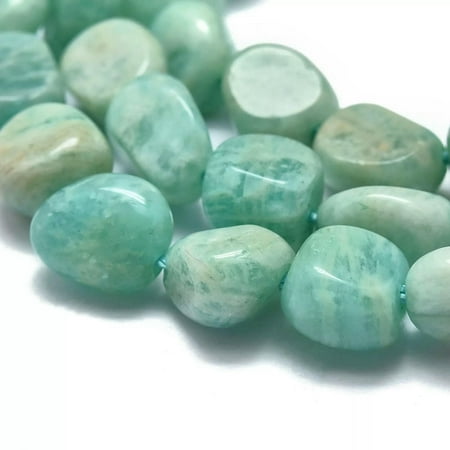 EOEMY 5 Strands Natural Amazonite Tumbled Stone Nuggets Beads Strands Crafts 8X6X5mm