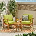 thumbnail image 2 of Danielle Outdoor Acacia Wood 2 Seater Chat Set with Cushions, Teak and Green, 2 of 12