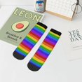 thumbnail image 7 of Rateoe Colorful Glitter Rainbow Pattern Quarter Crew Socks,Toe Seamed Ankle Socks,Cotton Cushioned Breathable Athletic Crew Sports Socks, 7 of 7