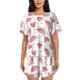 thumbnail image 1 of Fotbe Watermelon Conjunto de Pijama Estampado para Mujer, 2 Piezas, Ropa de Dormir con Camiseta de Manga Corta y Shorts Suaves-Large, 1 of 6