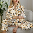 thumbnail image 6 of Picia cute insects Pattern Women’s Long-Sleeve Sleepwear Set - Soft 2-Piece Loungewear with Pockets, Comfy PJs for Relaxing Nights-Small, 6 of 7