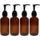 thumbnail image 1 of Botellas con dosificador de vidrio ámbar de 300 ml (paquete de 4); Ideal para lociones, jabón líquido, aromaterapia y más. Botella dividida., 1 of 5
