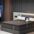 thumbnail image 2 of King Mattress, 8 Inch Hybrid Mattress Black, Euro Top Mattress Medium Firm for Back & Lumbar Support, 100 Night Trial, Individual Pocket Spring Bed for Motion Isolation & Pressure Relief, 2 of 10