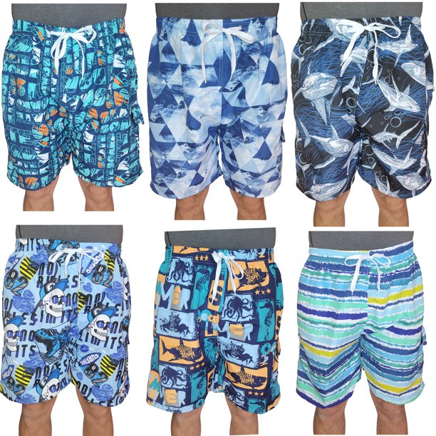 Men's 3 Pockets Cargo Swim Shorts Swimming Trunks Swimwear Suit, Beach