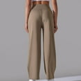 thumbnail image 4 of BXINGOHAI Wide Leg Pants for Women Yoga Pants With Pockets Stretch Loose Casual Lounge Pants Khaki,M, 4 of 6