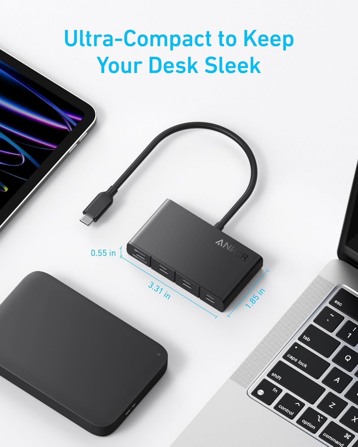Anker USB-C Hub, USBC to 4-Port USBC Adapter, Multiport USB C Splitter, USB 3.2 Display Hub with 100W Max PD & Max 10Gbps Fast Data Transfer