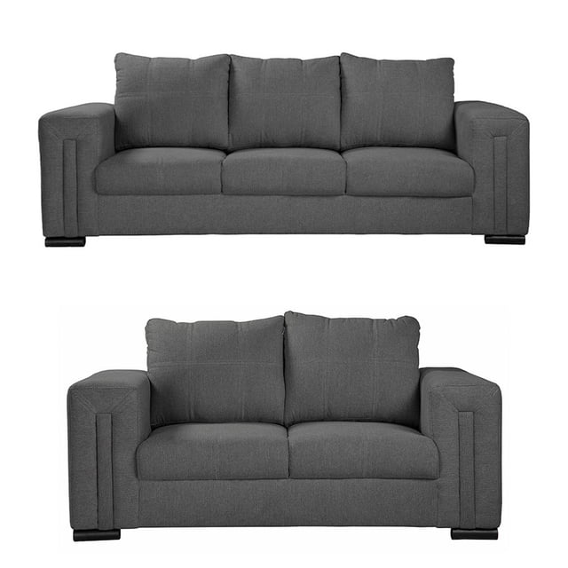 Sala 3-2 TRINITY Taos 2 piezas ( Sofá, Love Seat ) Gris Noche