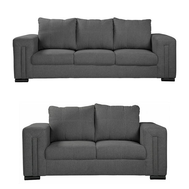 Sala 3-2 TRINITY Taos 2 piezas ( Sofá, Love Seat ) Gris Noche