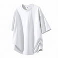 thumbnail image 4 of Mens UPF50+ Sun Protection Swim Surf Short Sleeve Athletic Shirts Rash Guard Quick Dry Performance Shirts Big and Tall Size M-4XL White, 4 of 6